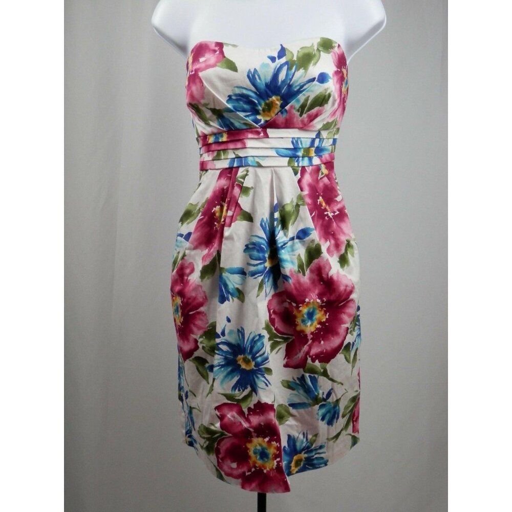 Deb Floral Strapless Dress Juniors Size 9 Pockets